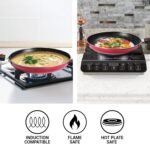Milton Pro Cook Induction Cookware & Gas Stove Friendly Kitchen Jewel Set | 5 Pc Non-Stick Cookware Set | Kadhai with Lid, Fry Pan, Tawa, Laddle & Spatula | Durable 5-Layer Non Stick Coating | Maroon - Image 3