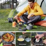 REHTRAD 8 Pcs Camping Cooking Set，Camping Accessories for Outdoor，Camping Utensils with Carry Bag，Camping Bowl Pot Pan Set - Image 5