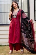 Amayra Women's Pure Cotton A-Line Kurta Set with Palazzo Pants & Dupatta|Ethnic wear|Kurti Suit Set for Women - Image 6