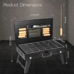 ORILEY Charcoal Barbeque Grill Set | Tandoori BBQ for Home & Outdoor Use | 4-Piece Combo | 8 Skewers | 1 Glove | 1 Tong | Foldable Standing BBQ for Camping, Picnic & Travel Cooking (Pack of 1, Black) - Image 7