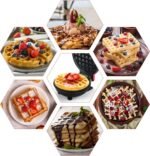 Holstein Housewares 350 Watts Mini Waffle Maker, 4 Inch x 13 cm, Red&Black, Non-Stick Plates for Breakfast, Desserts, and Snacks - Image 5