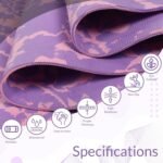 Fitness Mantra® 4mm Marble Design Anti Skid Yoga Mat for Men & Women| Qnty.-1 Pcs.|,Ethylene Vinyl Acetate,Purple - Image 2
