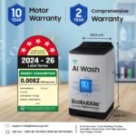 Samsung Smart Choice 10 Kg, 5 Star, AI Wash, AI Energy Mode, Wi-Fi, Ecobubble, AI VRT+, Soft Closing Door, Digital Inverter, Fully-Automatic Top Load Washing Machine (WA80F10E2LTL, Lavender Gray) - Image 2