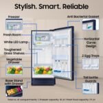 Samsung 189 L, 5 Star, Digital Inverter, Direct-Cool Single Door Refrigerator (RR21H2H25UZ/HL, Midnight Blossom Blue, Base Stand Drawer, Single Touch Defrost, 2026 Model) - Image 4