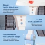 LuvLap 360° Joy Baby Walkers for 9+ Months | 3 Level Height Adjustment Walker with Switchable Food & Musical Toy Tray/Advanced Baby Activity Walker for Kids, Walker for Boys & Girls, Blue - Image 3