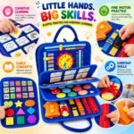 Qlect 12 in 1 Toddler Busy Binder & Busy Book for Toddlers 1-3 Years - Montessori Busy Board & Activity Book Kids 2-4 - Engaging Toys for 2-3 Years - Educational - ISI Approved, Made in India, Blue - Image 4