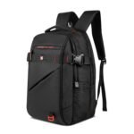 SWISS MILITARY 30L Laptop Travel Backpack for 15.6 Inch Laptop, Unisex Office & College Bag with Luggage Strap, Anti-Theft Pocket, Detachable Key Ring & Expandable Bottle Pocket Black - Image 4