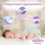 TEDDYY Easy Baby S Size Diaper Tape Style |132 Count (Small) | 3-8 kgs (Pack of 2) | Quick Absorbency | Extra Super Soft | Anti - Bacterial | Colour Changing Wetness Indicator with Adjustable Grip Tapes - Image 6