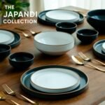Shay Japandi Grey & White Ceramic Dinner Set, 21 Pieces | Crockery Set for Gifting & Dining | Matte Finish | Premium Ceramic (Japandi Dinner Set - Grey & White, 21 Piece) - Image 2