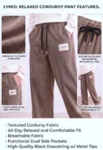 Lymio Junior's Pants for Boys | Relaxed Fit Casual Baggy Corduroy Trousers | Boys Wide Leg Streetwear (SSK-08-10) - Image 2