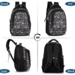 Half Moon Wild Class 5-12 School Bag for Boys Girls Man Woman | Laptop Bagpack Back pack for Men Women | 3 Zips Stylish And Trendy College Bags for Students (Aztec Print) (Black and Grey) - Image 5