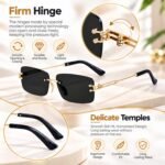 Dervin UV Protected Retro Rectangular Rimless Sunglasses for Men and Women - Image 4