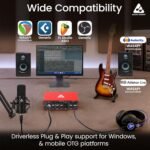 Audio Array AI-04 HD 2 in 3 Out Gen 3 Audio Interface | 3 Yr Warranty | Premium Mic Pre-Amps | +48V | 24bit/192kHz Hi-Fi Recording | XLR/MIC/LINE inputs | Plug & Play-No Drivers | Metal Body | Red - Image 8