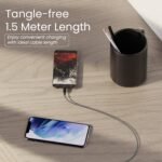 Ambrane Unbreakable 60W / 3A Fast Charging 1.5m Braided Micro USB Cable for Smartphones, Tablets, Laptops & Other Micro USB Devices, 480Mbps Data Sync, Quick Charge 3.0 (RCM15, Black) - Image 6