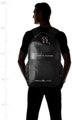 Tommy Hilfiger Joshua Polyester Unisex 15 Inch Laptop Backpack - Black | 21 Ltr Capacity| Padded & Adjustable Strap | Water Resistant | 3 Compartment | Water Bottle Holder | USB Cable holder Pocket - Image 3