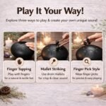 Truenix Steel Tongue Drum 8 Note, 6 inch Percussion Instrument Handpan Drum with Bag, Music Book & Mallets for Kids & Adults Meditation Musical Education Concert Mind Healing Yoga Rain Drum Black 1pcs - Image 3