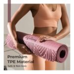 Lifelong Yoga Mat For Men & Women | 8mm Thick TPE Cushioning | Non-Toxic & Sweat-Resistant | Lightweight & Portable With Carry Bag | Home & Studio Workout Mat | Made in India (Maroon) - Image 5