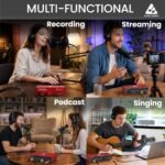Audio Array AI-04 HD 2 in 3 Out Gen 3 Audio Interface | 3 Yr Warranty | Premium Mic Pre-Amps | +48V | 24bit/192kHz Hi-Fi Recording | XLR/MIC/LINE inputs | Plug & Play-No Drivers | Metal Body | Red - Image 9