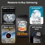 Samsung 8 Kg, 5 Star, Hygiene Steam, Ecobubble, Quick Wash, Soft Closing Door, Digital Inverter, Fully-Automatic Top Load Washing Machine (WA40F08H2CTL, In-Built Heater, Stainwash, Deep Charcoal) - Image 3