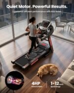 Sparnod Fitness STH-1200 Motorized Treadmill for Home Use, 4 HP Peak DC Motor, Bluetooth,12 km/hr Speed, 110 kg Max User Weight, 12 Preset Workouts, Manual Incline, Hi-Fi Speaker, Safety Key - Image 8