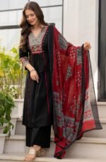 Amayra Women's Pure Cotton A-Line Kurta Set with Palazzo Pants & Dupatta|Ethnic wear|Kurti Suit Set for Women - Image 4