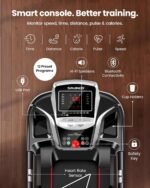 Sparnod Fitness STH-1200 Motorized Treadmill for Home Use, 4 HP Peak DC Motor, Bluetooth,12 km/hr Speed, 110 kg Max User Weight, 12 Preset Workouts, Manual Incline, Hi-Fi Speaker, Safety Key - Image 3