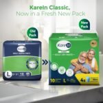 Karein Classic Adult Diaper Pant L Size, Large, Waist (90-120 cm 35'-47'), 10 Unit, Long Protection Hour, Unisex, Quick & Even Absorption, Anti-Bacterial, Leakproof, Odour Control, Wetness Indicator - Image 2