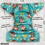 Advanso Leakage-proof cloth diapers for babies, high absorbent 2 reusable diaper 2 insert pad combo pack washable cloth diaper free size 5-18kg baby adjustable pocket cover 18 - Image 7