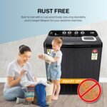 VW Visio World 10.5 kg 5 Star Semi Automatic Top Load Washing Machine, Wings Pulsator Technology, Hydro-Max0010P, Black - Image 8