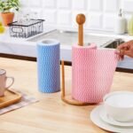 Amazon Brand - Presto! Non-Woven Kitchen Towel Roll | 80 Pulls (Pack of 2) | Size: 23 x 21 cm | Wavy Pattern (Red & Blue) | Washable and Reusable | Highly Absorbent | For Daily Use - Image 5
