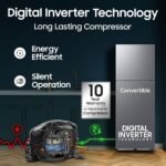 Samsung 256 L, 3 Star, Convertible, Digital Inverter Frost Free Double Door Refrigerator (RT40H30U3THL, Silver, Refined Inox, 2026 Model) - Image 13