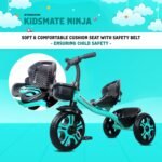 Kidsmate Ninja Plug N Play Durable Kids/Baby Tricycle, Safe & Secure, Storage Basket, Cushion Seat and Seat Belt for 12 Months to 48 Months Boys/Girls/Carrying Capacity Upto 30 Kgs (Sea Green) - Image 4