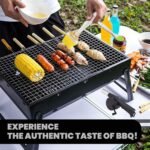 ORILEY 【Upgraded 2025-26】 Foldable and Portable Charcoal Barbeque Grill Set 【5 Combo】: 【8-Sticks】 【1-Spatula】 【1-Oil Brush】 【1-Blower】 Heavy Duty BBQ for Home Outdoor Camping Picnic Travel Cooking - Image 6