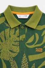 Alan Jones Clothing Boys Regular Fit All Over Printed Polo T-Shirt | Cotton Blend | Ribbed Hems | Ages 6-16 Years - Image 3