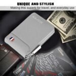 Storite PU Leather Card Holder Money Wallet, Grey, 11.5 x 2 x 8 cm - Image 7