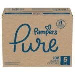 Pampers Diapers Size 5, 132 Count - Pampers Pure Disposable Baby Diapers, Hypoallergenic and Unscented Protection, ONE MONTH SUPPLY - Image 18