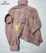 Chevron Men Casual Checks Shirt, Full Sleeves, Single Pocket, Men Shirts. - Image 4