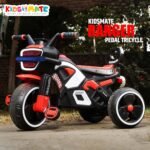 Kidsmate Ranger Bike Pedal Tricycles for Kids 1 to 3 Years | Kids Cycle with Musical Horn, Lights, EVA Wheels & Push Handle | Baby Cycle - Black/Red - Image 3