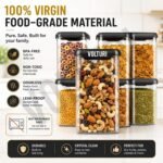 VOLTURI Air Tight Containers for Kitchen Storage (Pack of 6, 1200 ML), Kitchen Storage Box, Airtight Container Set, Fridge Storage Containers for Pulses, Cereals, Grains, Fruits, Vegetables - Image 5