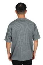 SHODOX® Men Oversized Solid Dotted Design Poly Waffle Knit Round Neck Half Sleeve Drop Shoulder Loose Fit Casual T-Shirt | Comfortable Stylish Streetwear for Men - Image 2