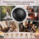Truenix Steel Tongue Drum 8 Note, 6 inch Percussion Instrument Handpan Drum with Bag, Music Book & Mallets for Kids & Adults Meditation Musical Education Concert Mind Healing Yoga Rain Drum Black 1pcs - Image 6