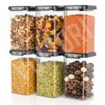 VOLTURI Air Tight Containers for Kitchen Storage (Pack of 6, 1200 ML), Kitchen Storage Box, Airtight Container Set, Fridge Storage Containers for Pulses, Cereals, Grains, Fruits, Vegetables - Image 2