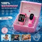 GOLDENIZE FASHION Stylish Waterproof Kids Digital Date and Time Black Pink Square Rectangular Display Watch for Kids Unisex Digital Watch for Baby Boys & Girls Kid | Pack of 2 - Image 4