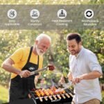 ORILEY Foldable Charcoal Barbeque Grill Set with 8 Sticks 1 Glove and 1 Tong Portable Free Standing BBQ Tools for Home Outdoor Camping Picnic Travel Cooking (Pack of 1, Black) - Image 5